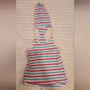 Hooded Striped Tank Top Lagaci Sport 100% Cotton